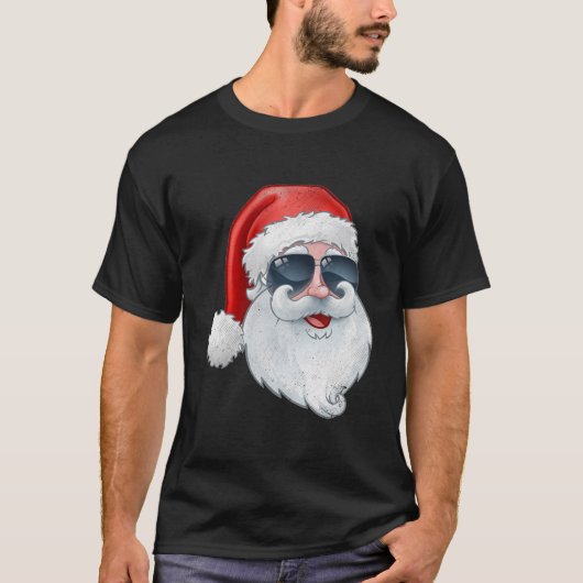 Funny Santa Claus krijgt een zonnebril met Pet bie T-shirt (Voorkant)