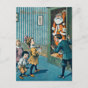 Funny santa claus  kunst feestdagenkaart