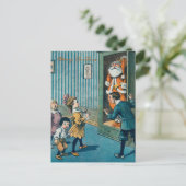 Funny santa claus kunst feestdagenkaart (Staand voorkant)