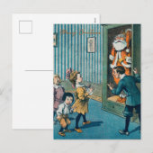 Funny santa claus kunst feestdagenkaart (Voorkant / Achterkant)
