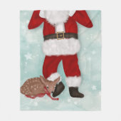 Funny Santa Claus lichaam schattige hertenillustra Fleece Deken (Voorkant)
