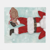 Funny Santa Claus lichaam schattige hertenillustra Fleece Deken (Voorkant (Horizontaal))