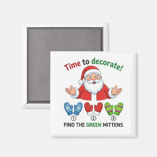 Funny Santa Claus Lost Hat Matching Game Magnet (Voorkant / Achterkant)
