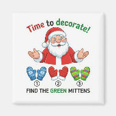 Funny Santa Claus Lost Hat Matching Game Magnet (Voorkant)