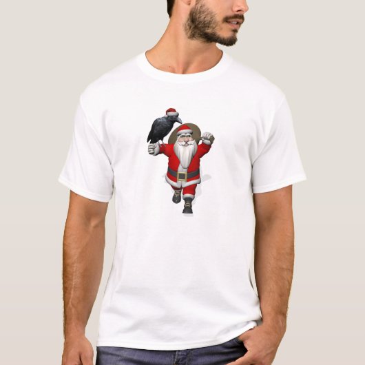 Funny Santa Claus Loves Ravens T-shirt (Voorkant)