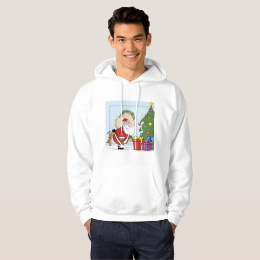 Funny Santa Claus Mannen Hoodie (Voorkant volledig)