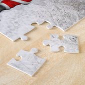 Funny Santa Claus met Amerikaanse vlag Legpuzzel (Zijkant)