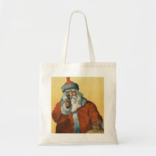 Funny Santa Claus met een kerstPistool Tote Bag (Voorkant)