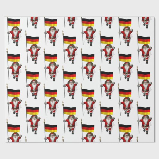 Funny Santa Claus met ontslag uit Duitsland Cadeaupapier (Vlak)