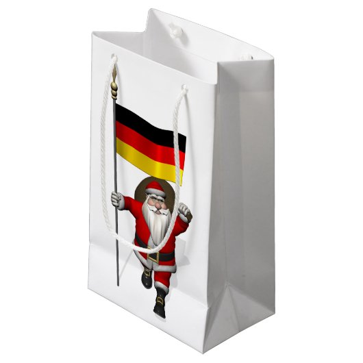 Funny Santa Claus met ontslag uit Duitsland Klein Cadeauzakje (Voorkant Gekanteld)