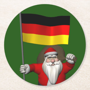 Funny Santa Claus met ontslag uit Duitsland Ronde Kartonnen Onderzetter