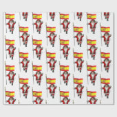 Funny Santa Claus met ontslag uit Spanje Cadeaupapier (Vlak)