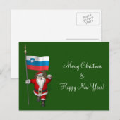 Funny Santa Claus met ontslag van Slovenië Feestdagenkaart (Voorkant / Achterkant)