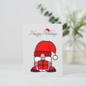 Funny Santa Claus met Te Big Pet kerstHumor Briefkaart (Staand voorkant)