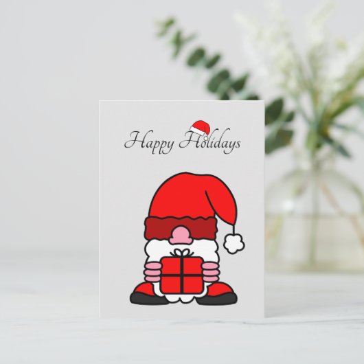 Funny Santa Claus met Te Big Pet kerstHumor Briefkaart (Staand voorkant)