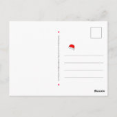 Funny Santa Claus met Te Big Pet kerstHumor Briefkaart (Achterkant)