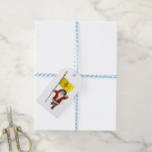 Funny Santa Claus met vlag van New Mexico Cadeaulabel (Met Touw)