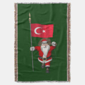 Funny Santa Claus met vlag van Turkije Deken (Voorkant Verticaal)