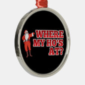 Funny Santa Claus Metalen Ornament (Rechts)