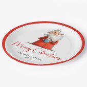 Funny Santa Claus Minimalist Holiday Tableware  Papieren Bordje (Gekanteld)
