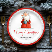 Funny Santa Claus Minimalist Holiday Tableware Papieren Bordje