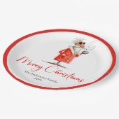 Funny Santa Claus Minimalist Holiday Tableware Set Papieren Bordje (Gekanteld)