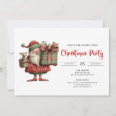 Funny Santa Claus Modern Chic Office Style Invites Kaart (Voorkant)