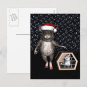 Funny Santa Claus Mouse Feestdagenkaart (Voorkant / Achterkant)