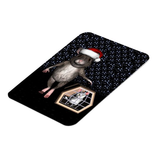 Funny Santa Claus Mouse Magneet (Linkerzijde)