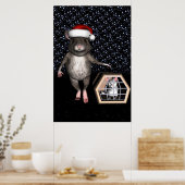 Funny Santa Claus Mouse Poster (Keuken)