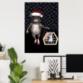 Funny Santa Claus Mouse Poster (Thuiskantoor)