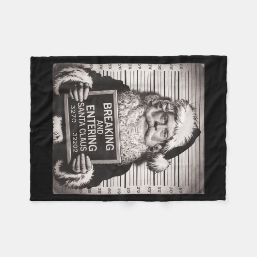 Funny Santa Claus Mugshot Christmas – Santa Xmas  Fleece Deken (Voorkant (Horizontaal))