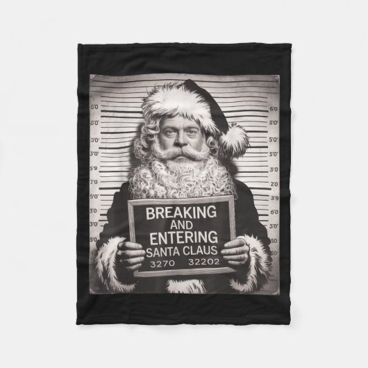 Funny Santa Claus Mugshot Christmas – Santa Xmas  Fleece Deken (Voorkant)