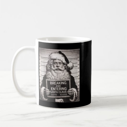 Funny Santa Claus Mugshot Christmas – Santa Xmas  Koffiemok (Links)