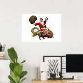 Funny Santa Claus op de grote Panther Chameleon Poster (Thuiskantoor)