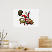 Funny Santa Claus op de grote Panther Chameleon Poster (Keuken)