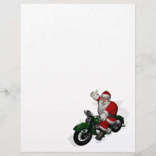 Funny Santa Claus op groene  motorfiets