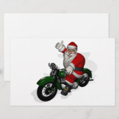 Funny Santa Claus op groene motorfiets Briefpapier (Voorkant / Achterkant)