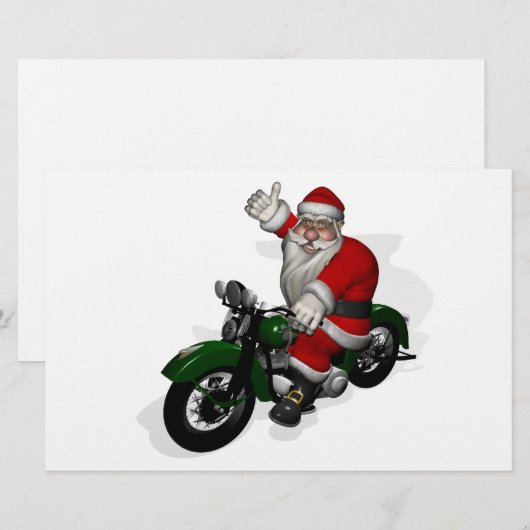 Funny Santa Claus op groene motorfiets Briefpapier (Voorkant / Achterkant)