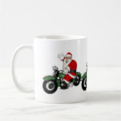 Funny Santa Claus op groene  motorfiets Koffiemok (Links)