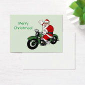 Funny Santa Claus op groene  motorfiets Visitekaartje (Bureau)