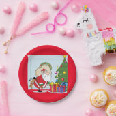 Funny Santa Claus Paper-Borden Papieren Bordje (Feest)