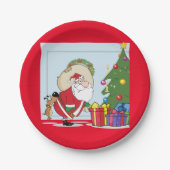 Funny Santa Claus Paper-Borden Papieren Bordje (Voorkant)