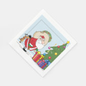 Funny Santa Claus Paper Napkins Servet (Hoek)