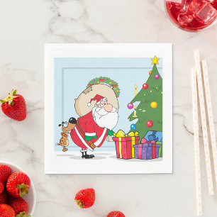 Funny Santa Claus Paper Napkins Servet