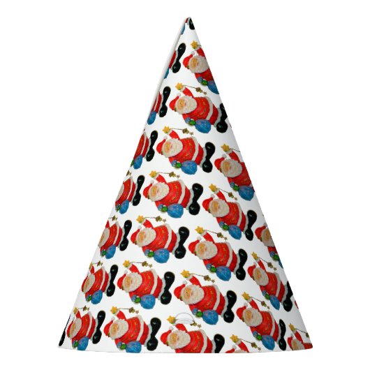 Funny Santa Claus Pattern Feesthoedjes (Links)