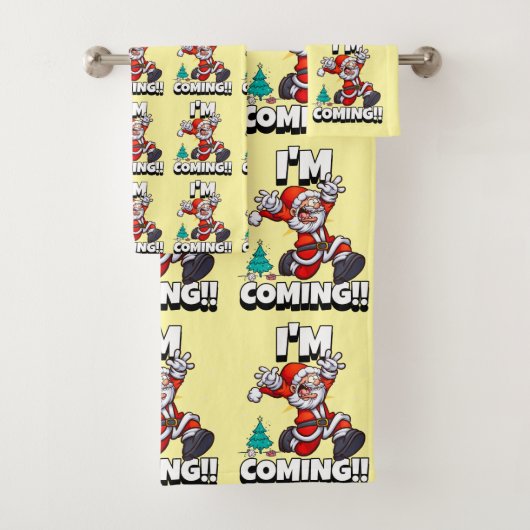 Funny Santa Claus Pattern Humoureuze Kerstmis Bad Handdoek (Insitu)