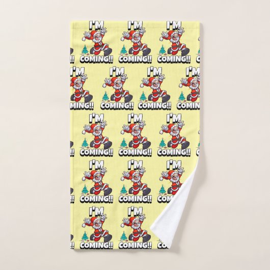 Funny Santa Claus Pattern Humoureuze Kerstmis Bad Handdoek (Handdoek)