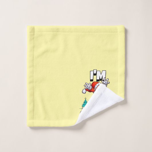 Funny Santa Claus Pattern Humoureuze Kerstmis Bad Handdoek (Wasdoekje)