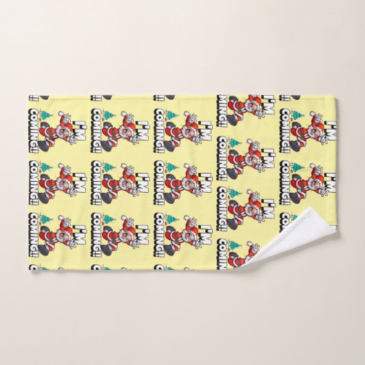 Funny Santa Claus Pattern Humoureuze Kerstmis Bad Handdoek (Handdoek)